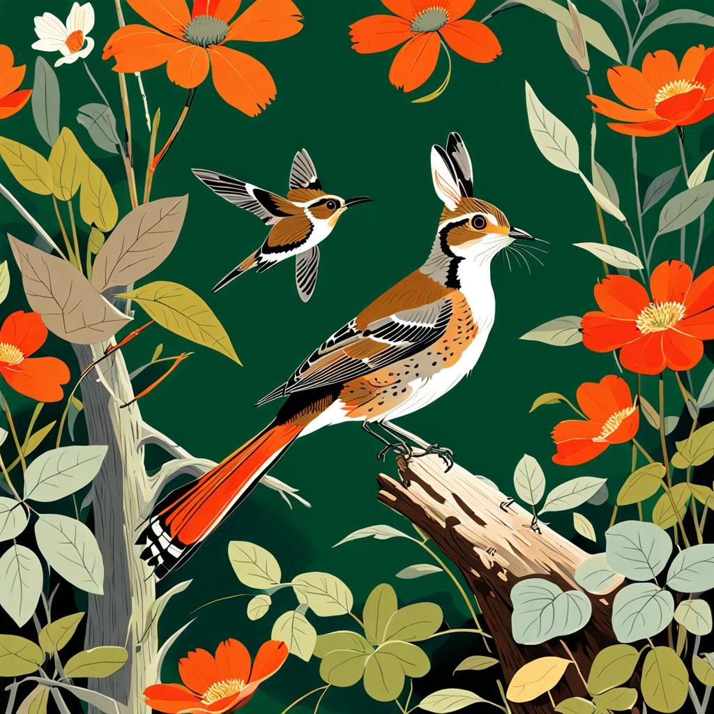 Squirrels in Nature: A Natural History Illustration