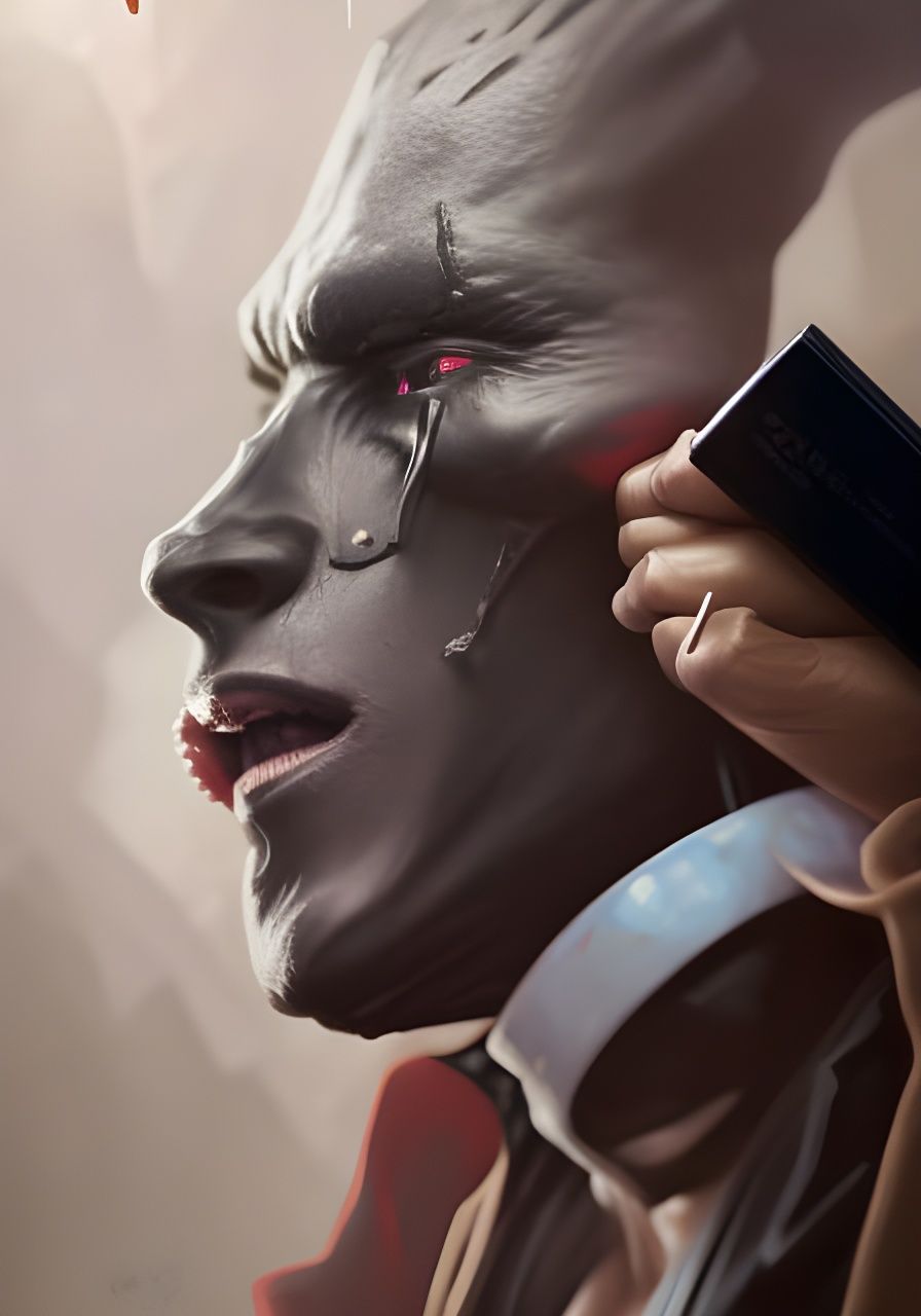 Hyper-Detailed Cultist in Black Mask, Digital Art