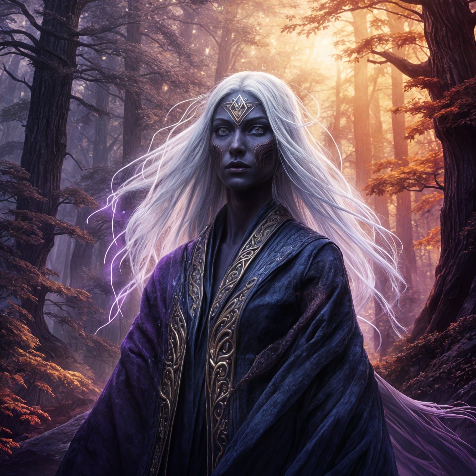 Woman with Purple Skin in Fantasy Concept Art