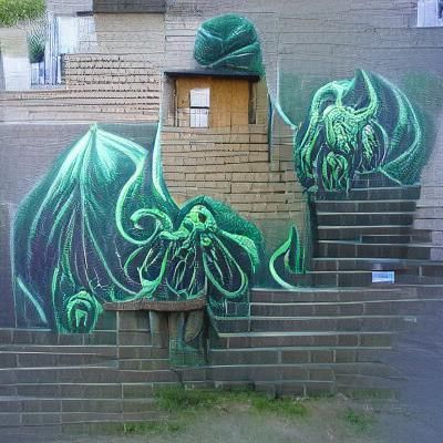 Cthulhu Graffiti Art in Urban Style
