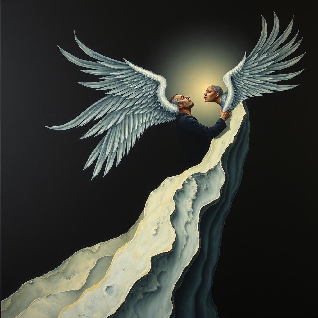 Surreal Night Flight: A Dreamscape in Oil