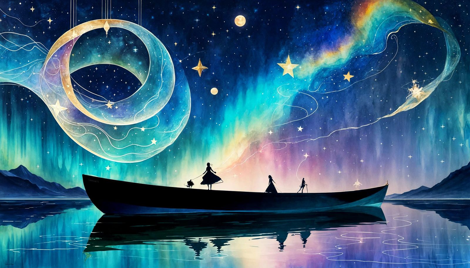 Giant boat, fantasy world