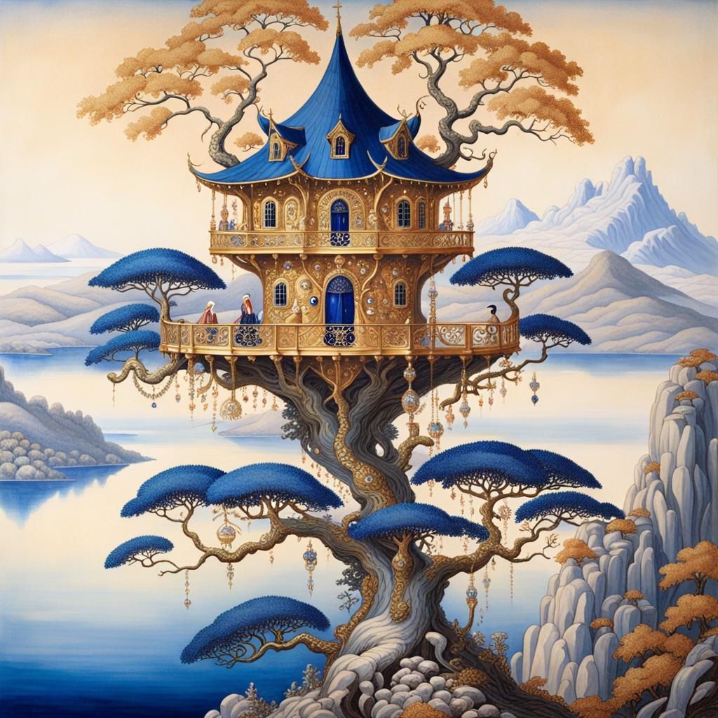 Enchanting Treehouse Perched on Majestic Oak