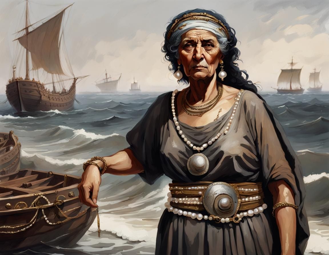 North African older woman from the Late Roman empire, wearin...