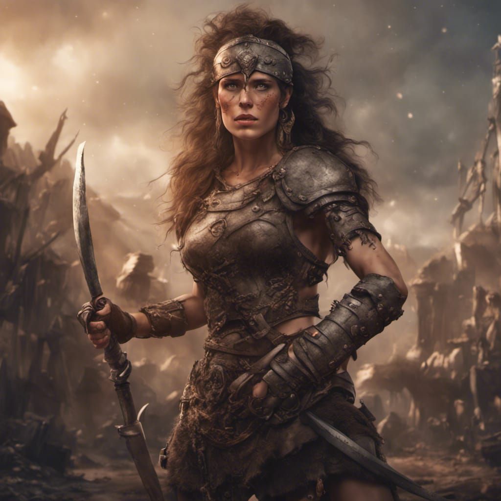 Epic Barbarian Female Farrier Digital Matte Painting