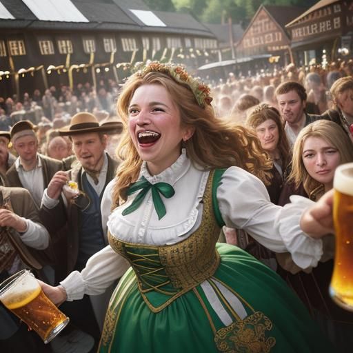 Oktoberfest Celebration in Baroque Cinematic Style