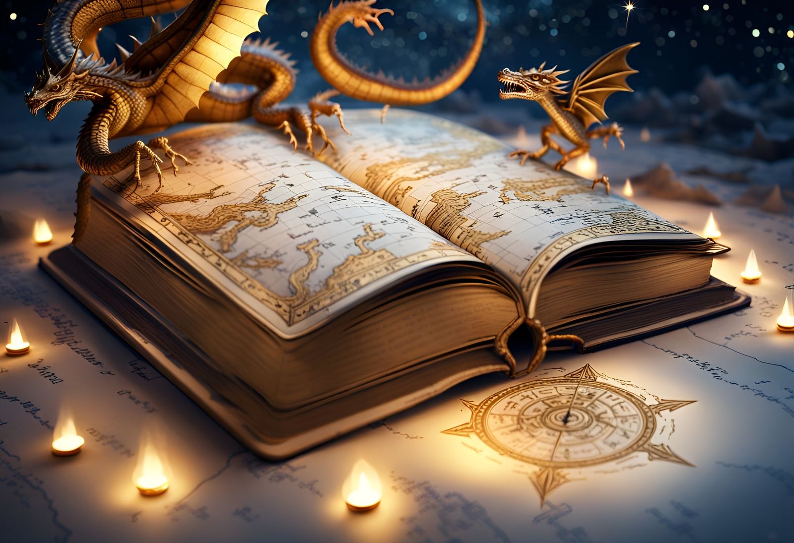 A treasure map, a magic book and Dragons....