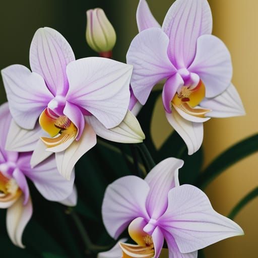 Orchids in Film Photography Style Macro Shot