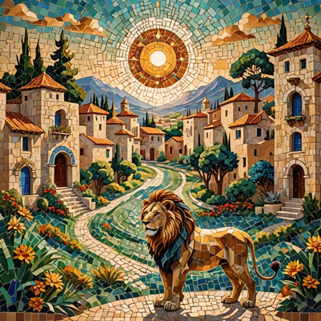 Lion Guardian in Byzantine Mosaic Art