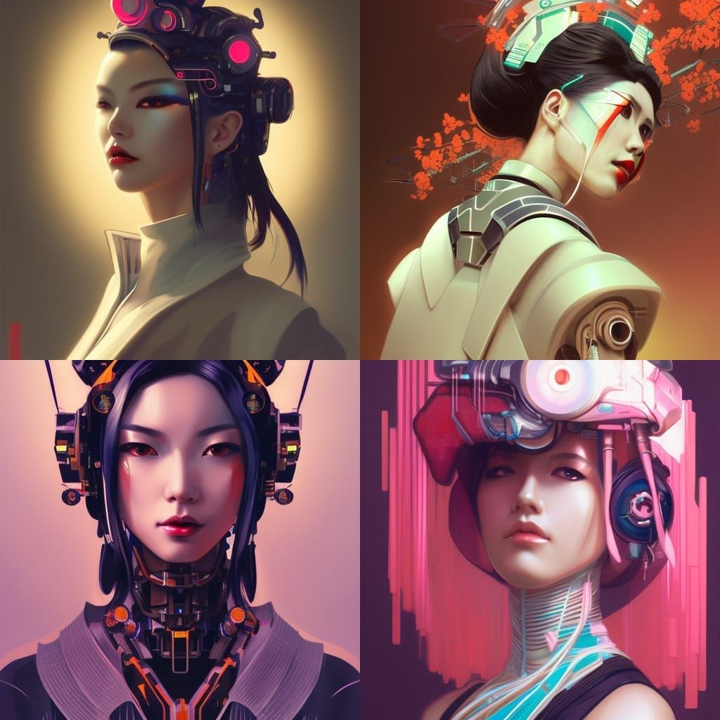 Cyberpunk Geisha Portrait in 8K Resolution