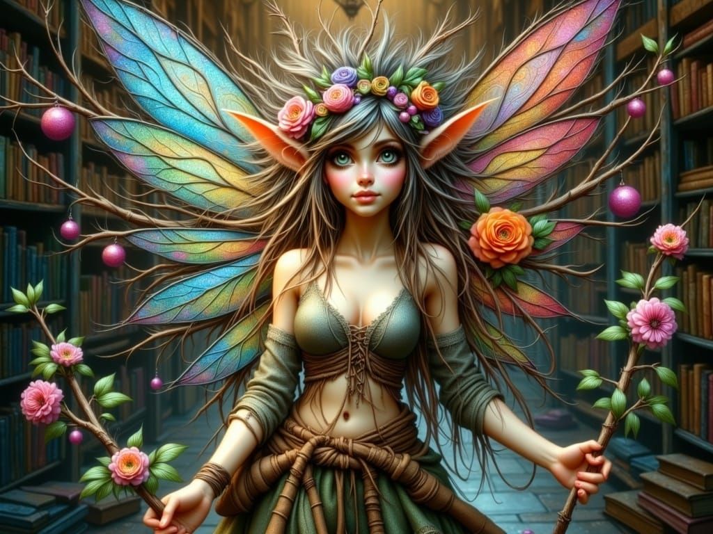 Cherry Blossom Fairy in a Whimsical Digital Painting