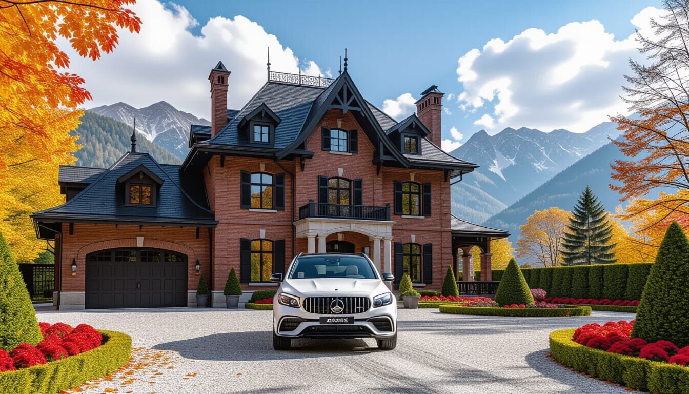Victorian Chateau With Mercedes AMG G 63 Amidst Autumn Splen...