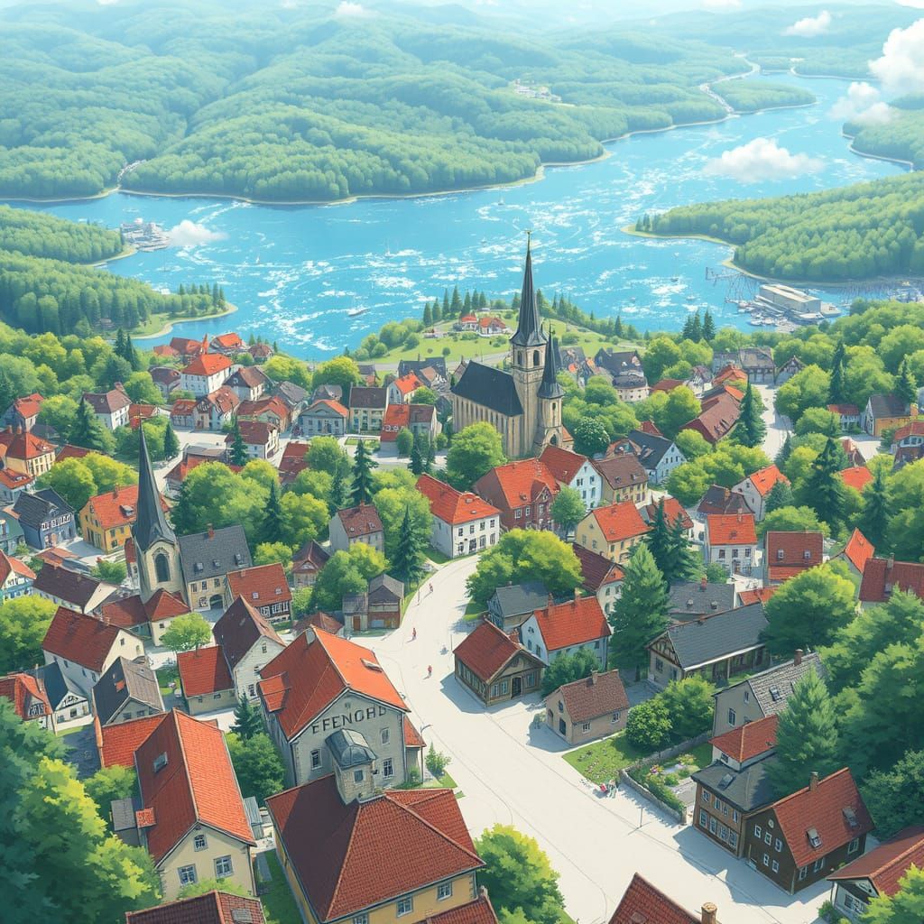 a town in sweden anime style