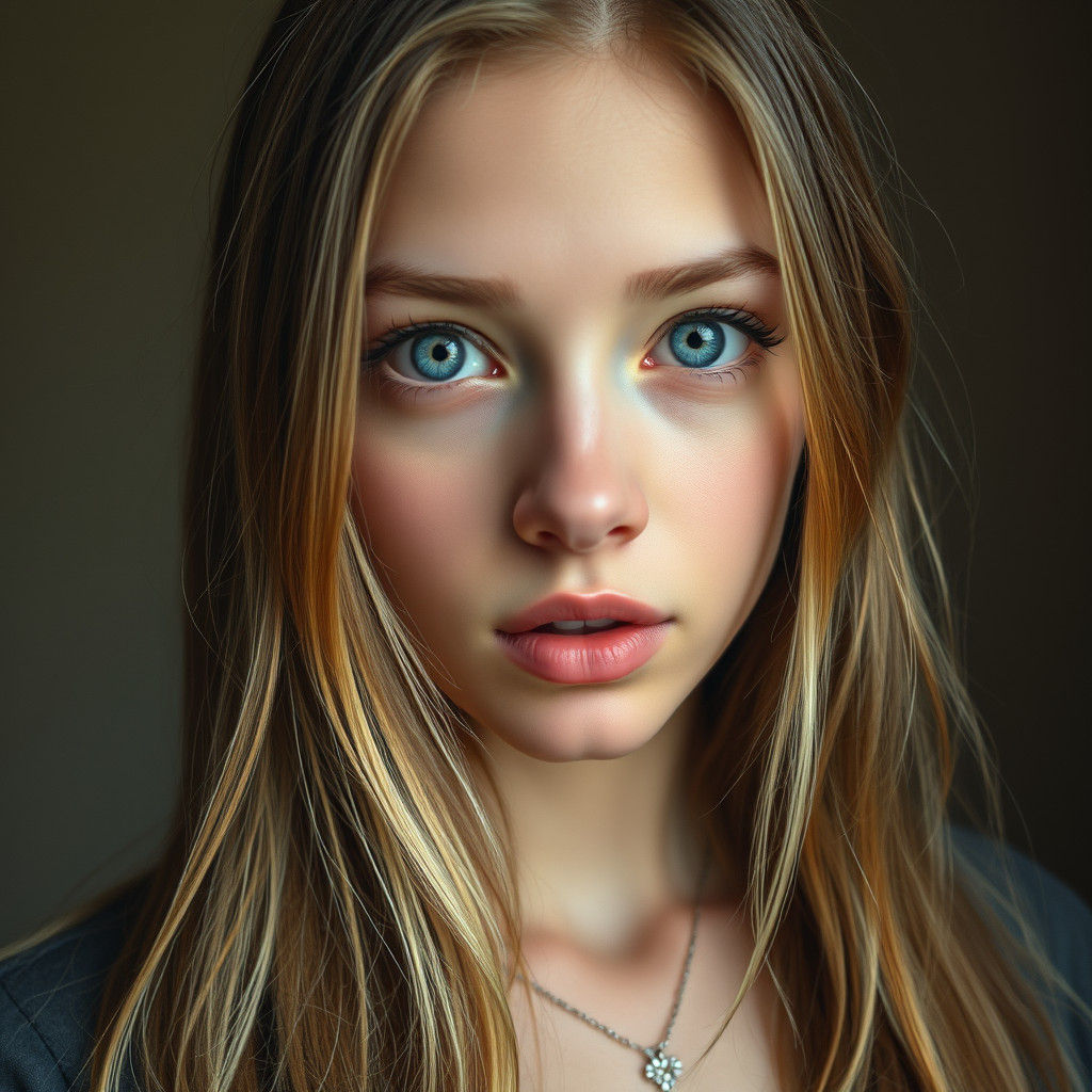 Blonde Woman with Blue Eyes: Impressionistic Portrait