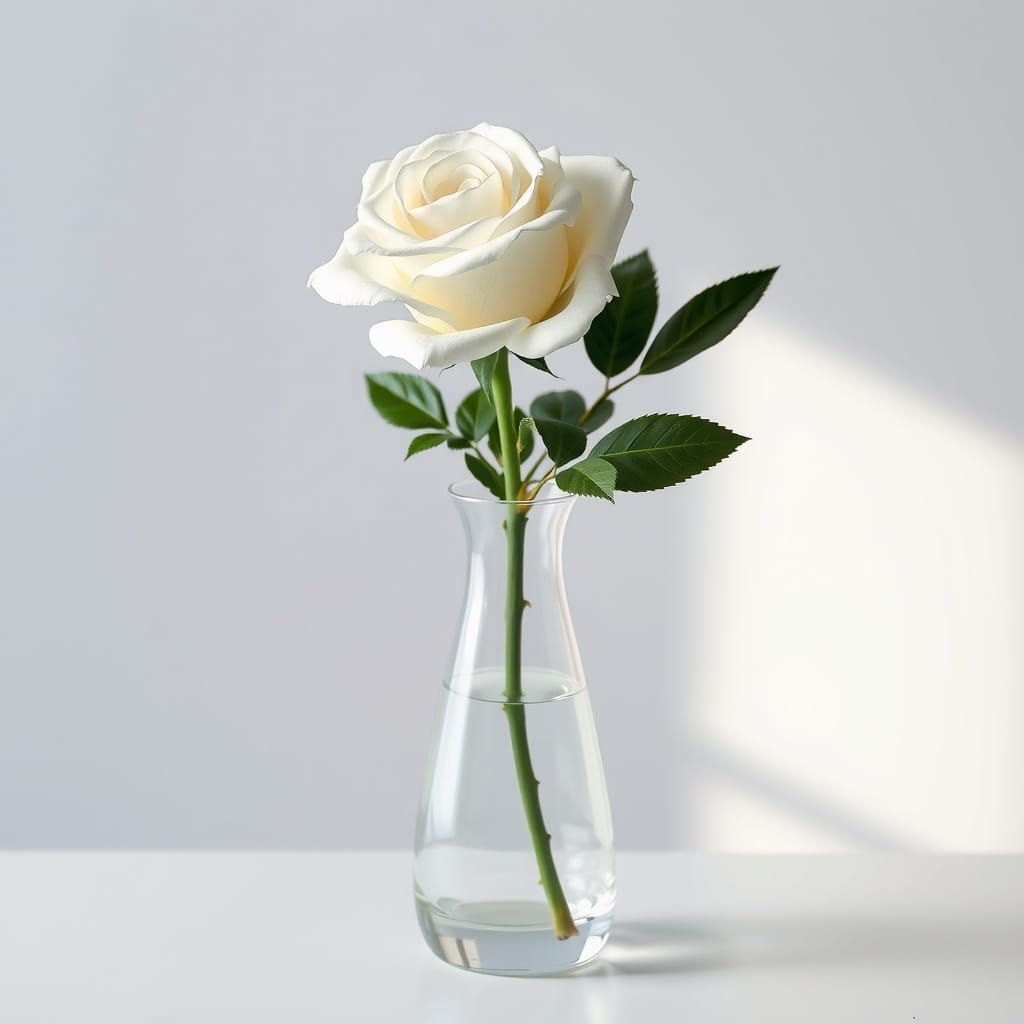 Hyperrealistic Still Life of Elegant Vase with Long-Stemmed ...