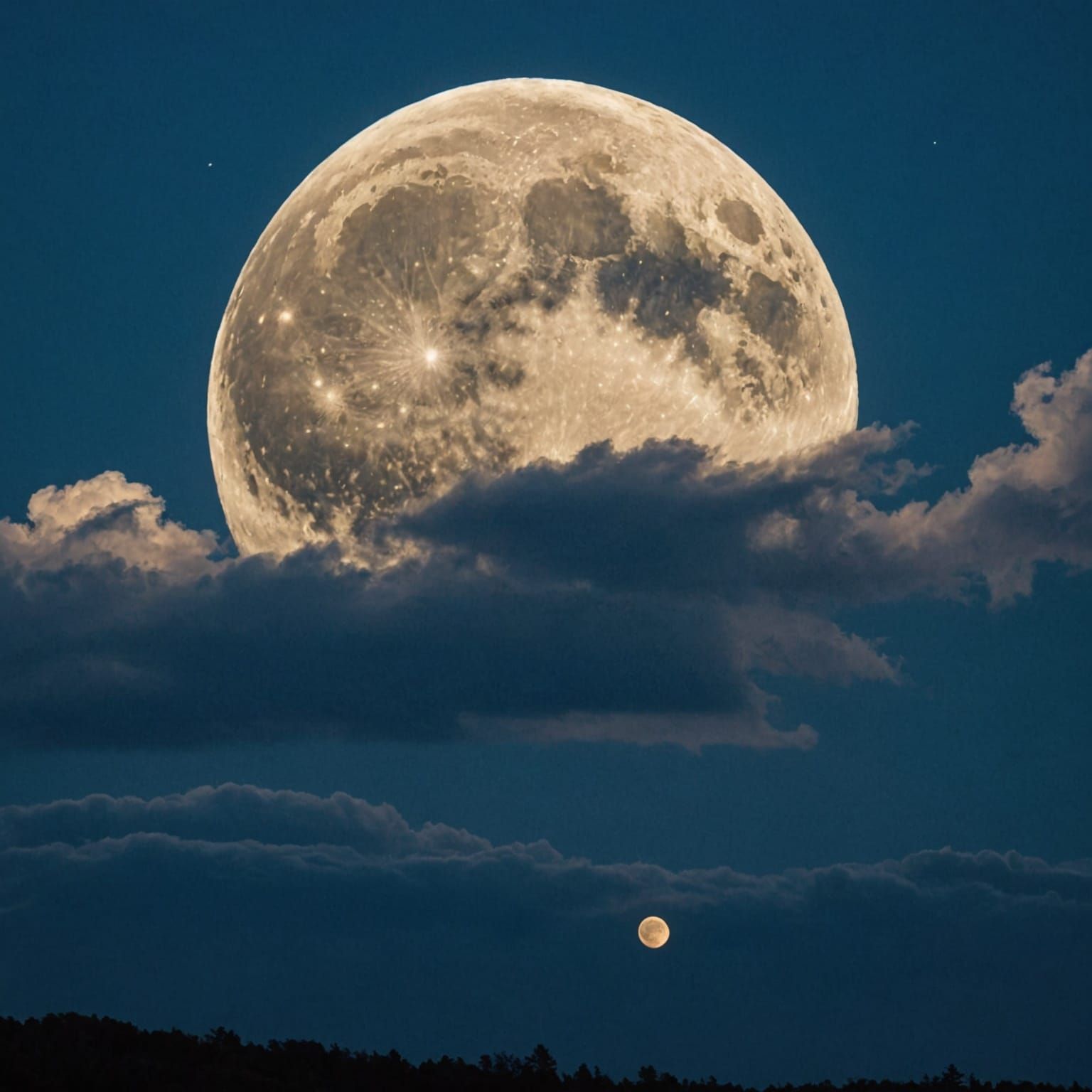 Clouds Obscuring the Moon in Night Sky