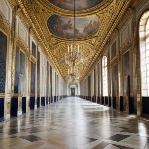 Baroque Palace of Versailles in French Architectural Style