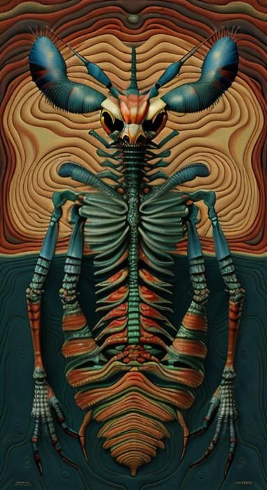 Mantis Shrimp Wendigo in Avant-Garde Camouflage