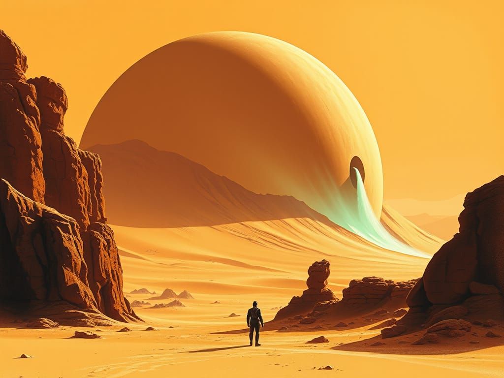 Retro Desert Dome in Sun-Bleached Amber and Mint Green