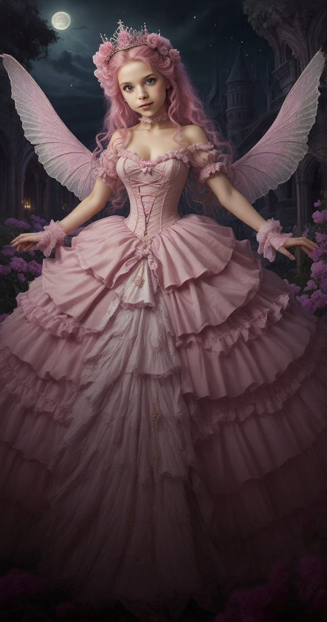 Enchanted Princess Soars Through Celestial Skies