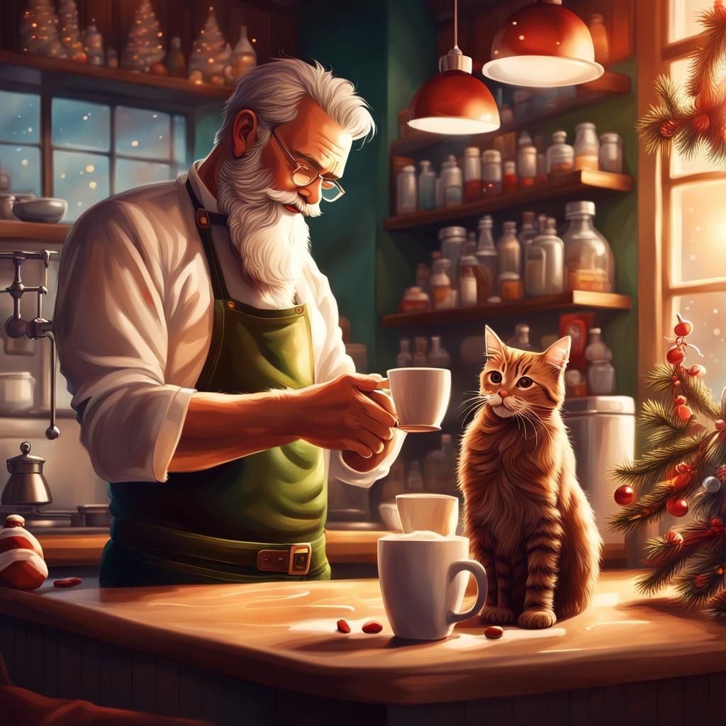 Festive Christmas Coffee Bar with Jolly Barista