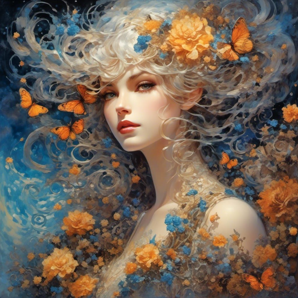 Cats Admire Starry Night in Van Gogh Style