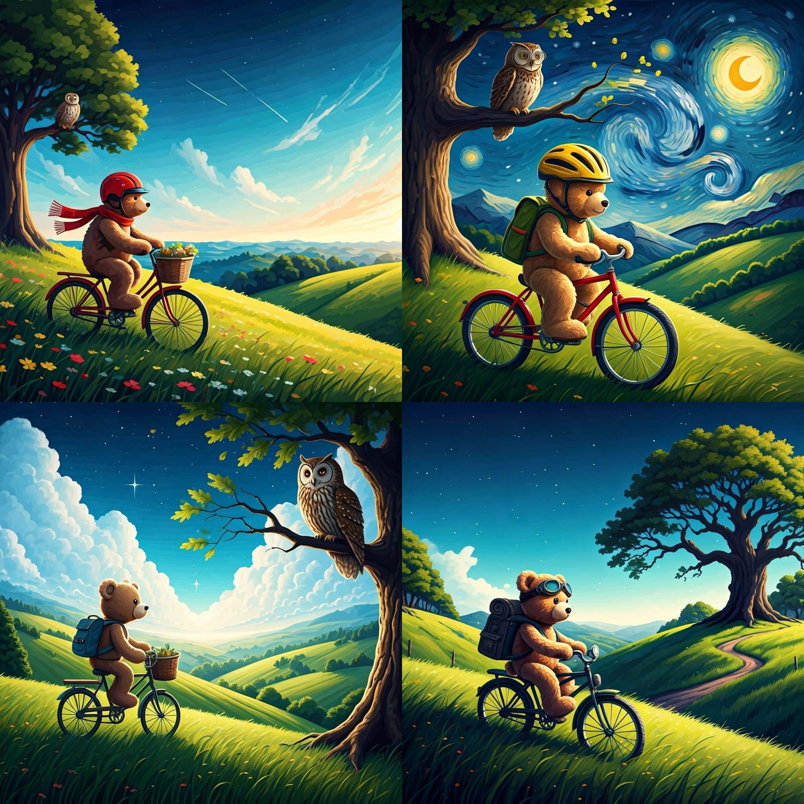 Teddy Bear's Bicycle Ride: Graffiti Art Style