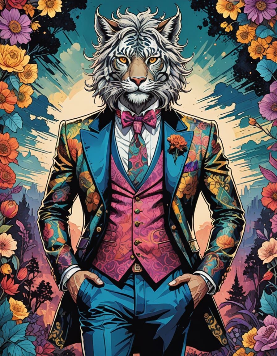 Ethereal Fantasy Creature in Opulent Comic Book Art