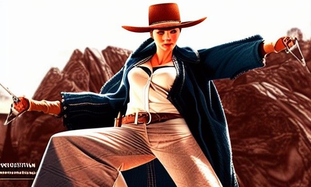 Hyper-Realistic Female Gunslinger in Artgerm Style