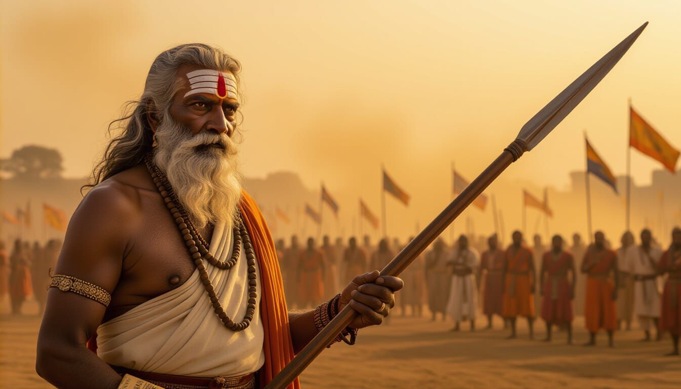 Elderly Warrior-Priest on Kurukshetra Battlefield