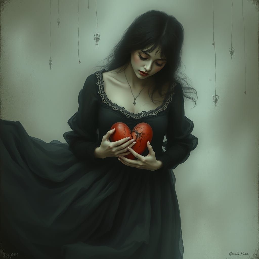 A Woman in a Shattered Heart, Lost in a Haunting Mist