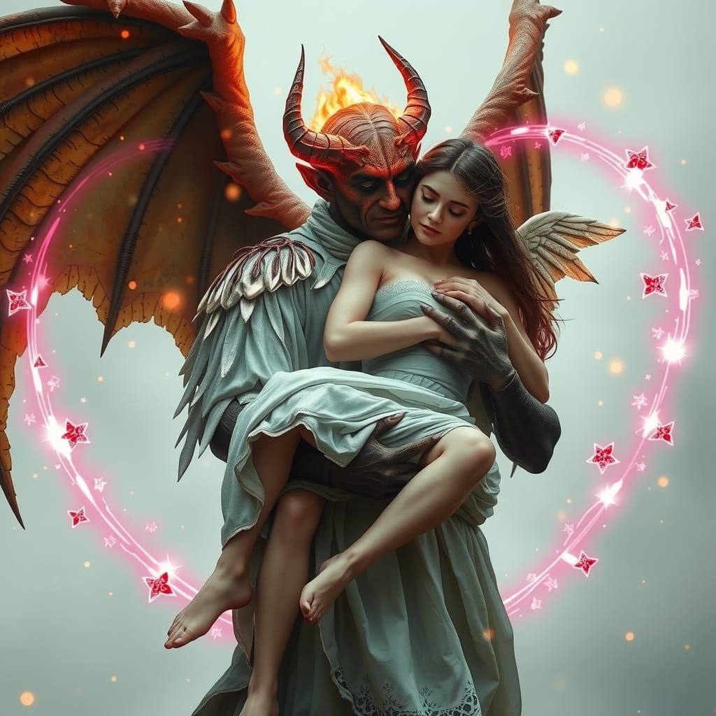 Demon's Embrace: Angel in Bridal Hold