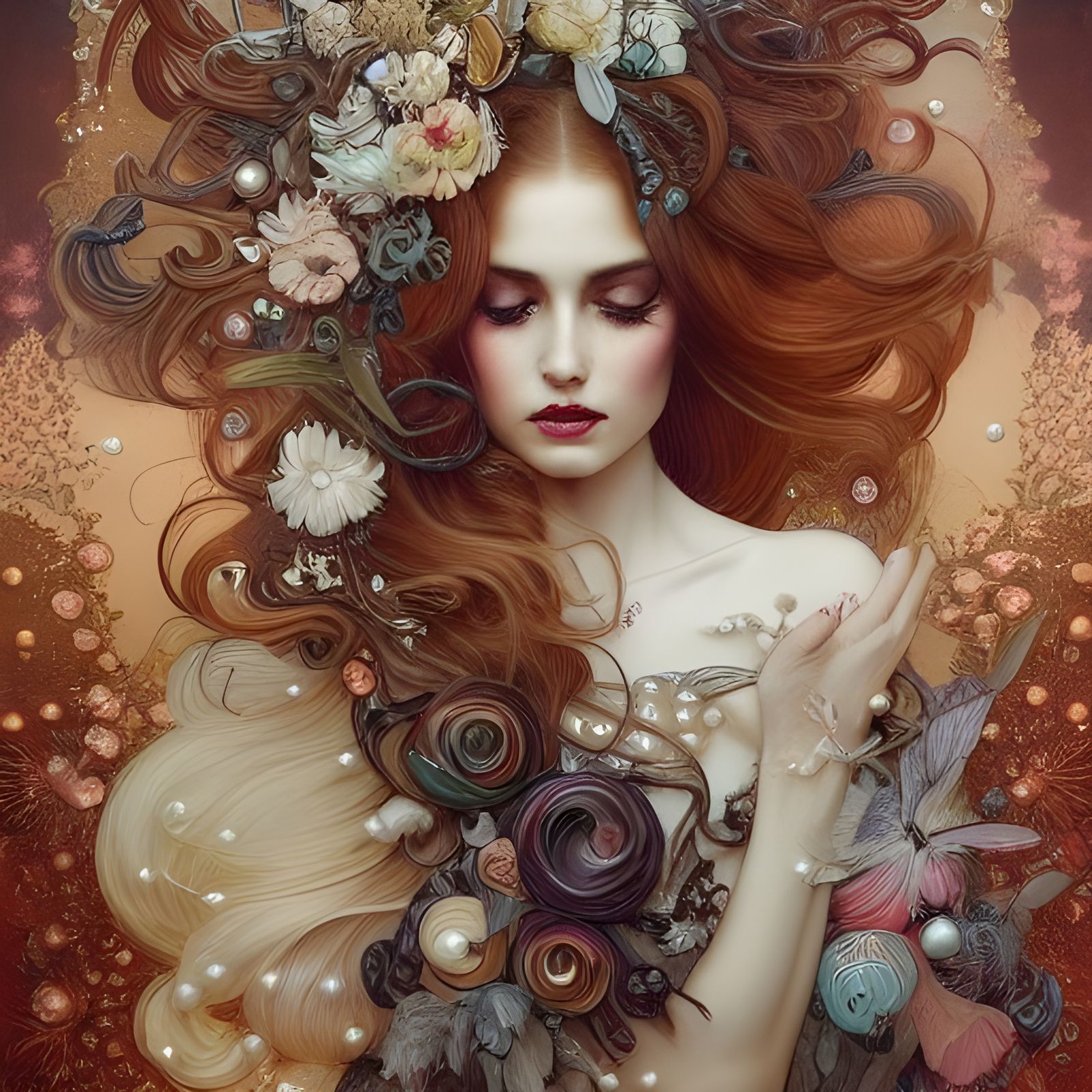 Gorgeous Woman with Flowing Hair: Photorealistic 8K Portrait