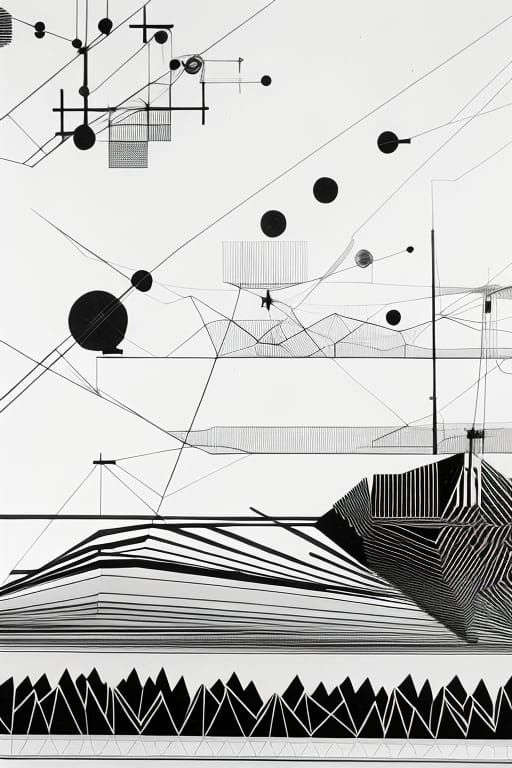 Abstract Graphic Score in Black and White