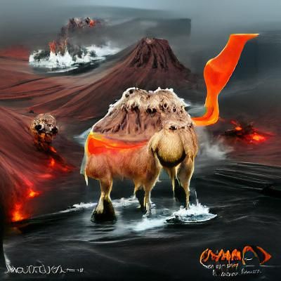 Volcanic Camel Oxen Monster Concept Art