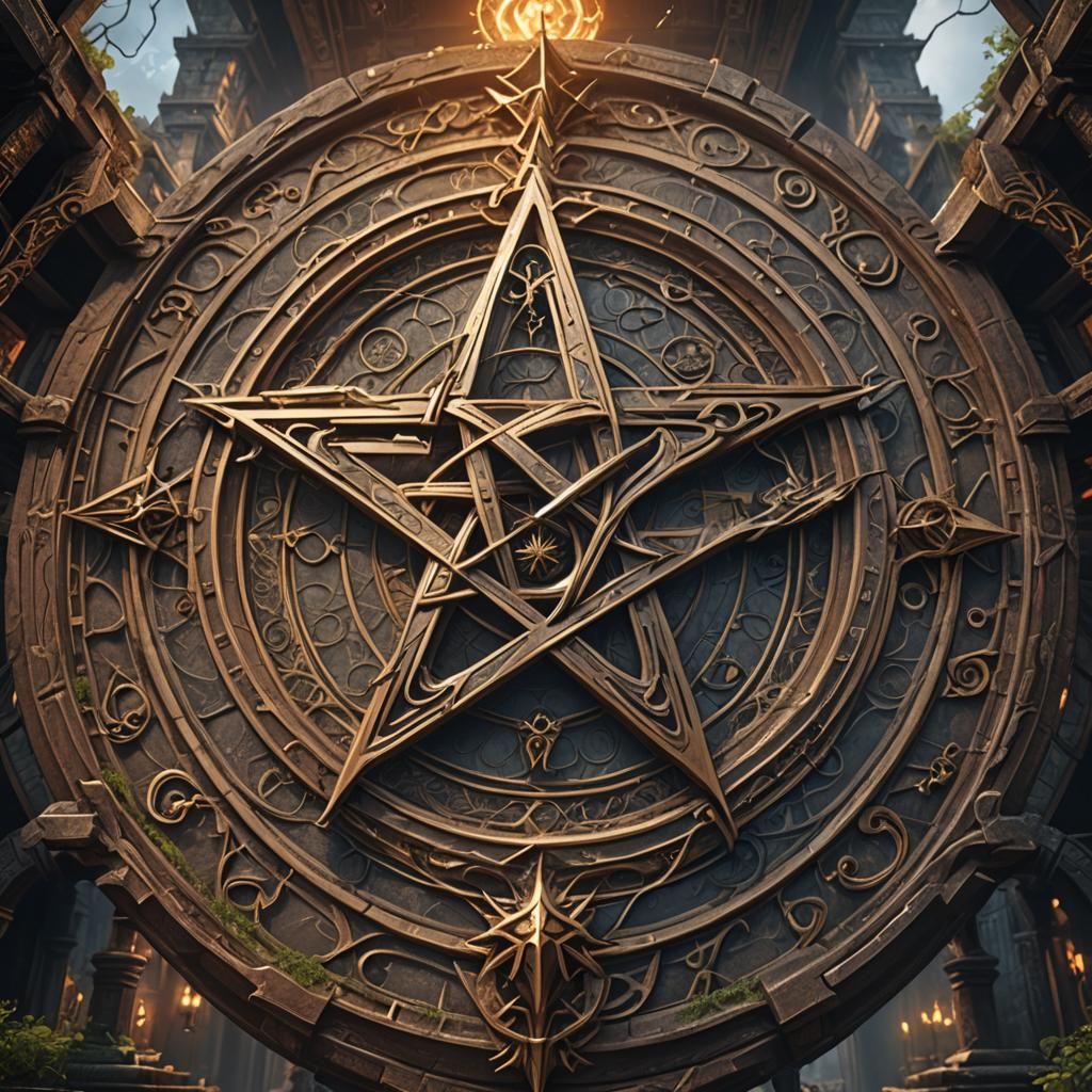 Fantastical Pentagram Matte Painting in Deep Color