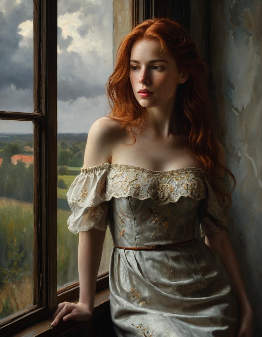 Ethereal Woman in Chiaroscuro Lighting, Old Masters Style