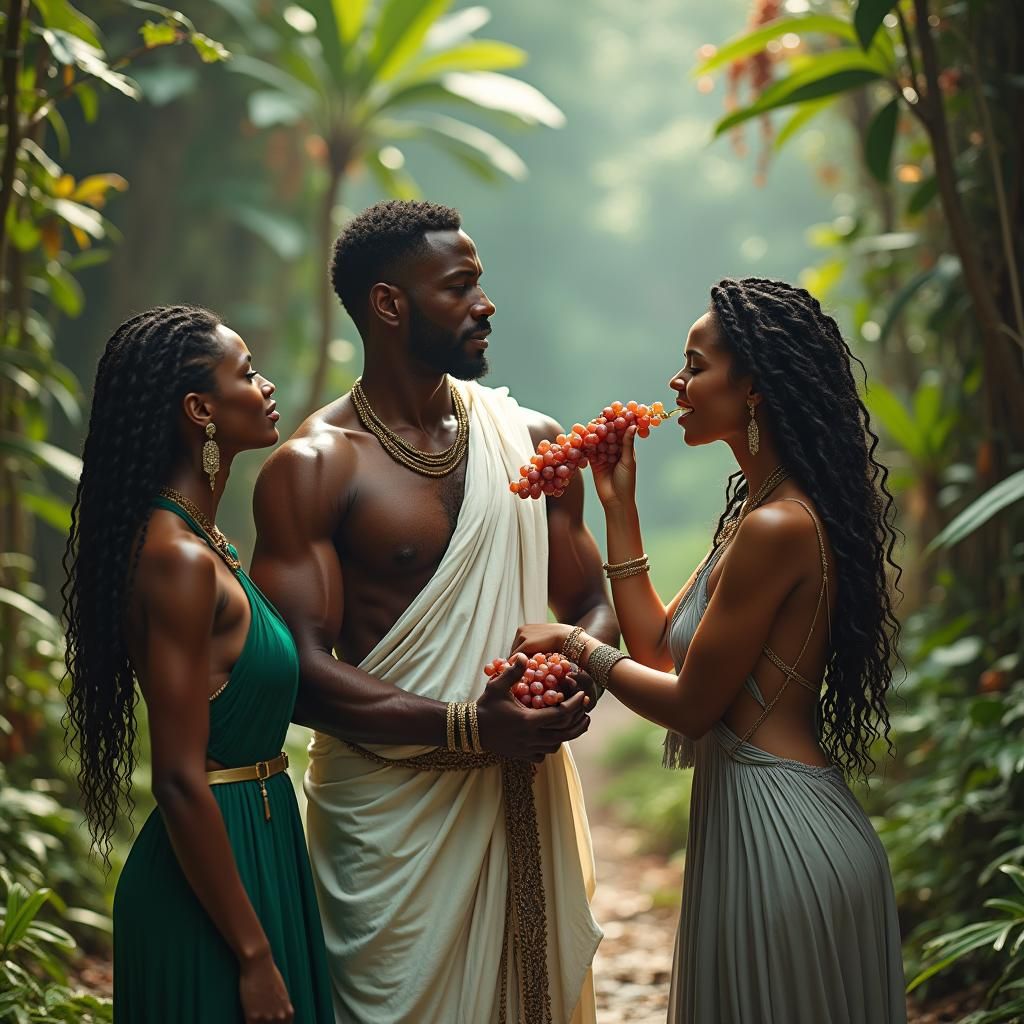 Warrior God in Futuristic Garden of Eden