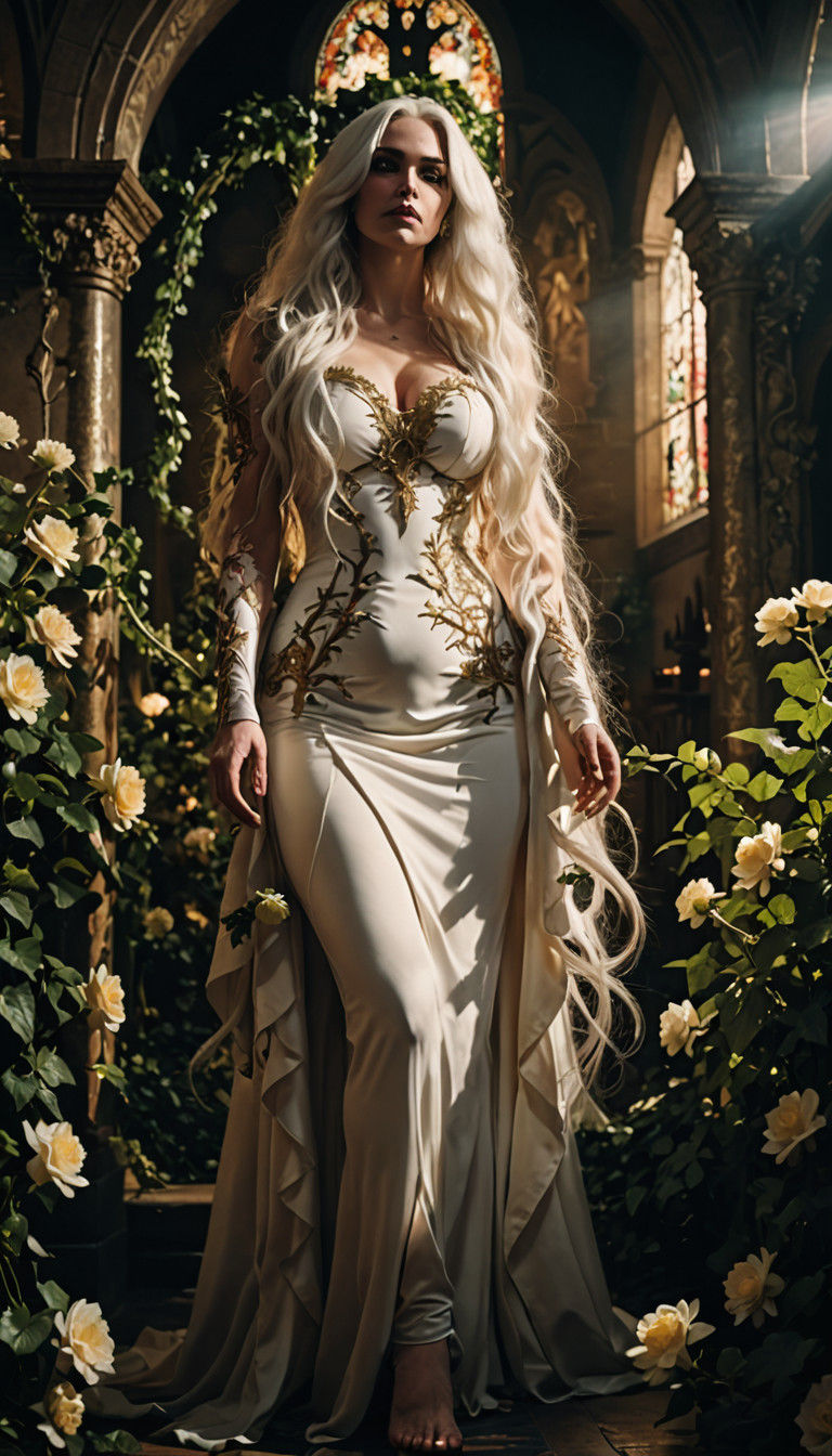 Ethereal Female Demon Seeks Redemption in Haunted Church