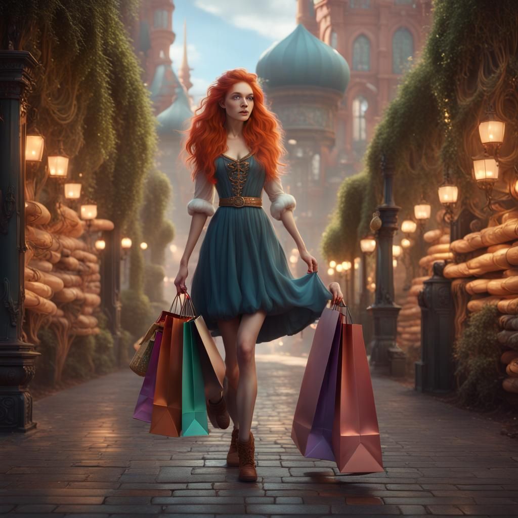 Ginger Hair Princess with Shopping Addiction