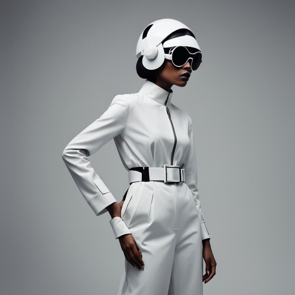 Futuristic Mod Fashion Editorial with Black Woman