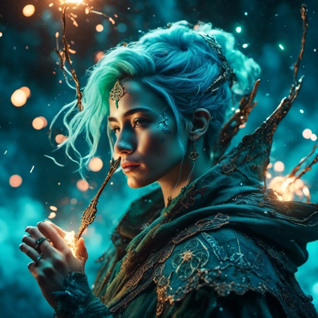 <lora:Night Sparkle:1.0> A female skywing battle mage doing ...