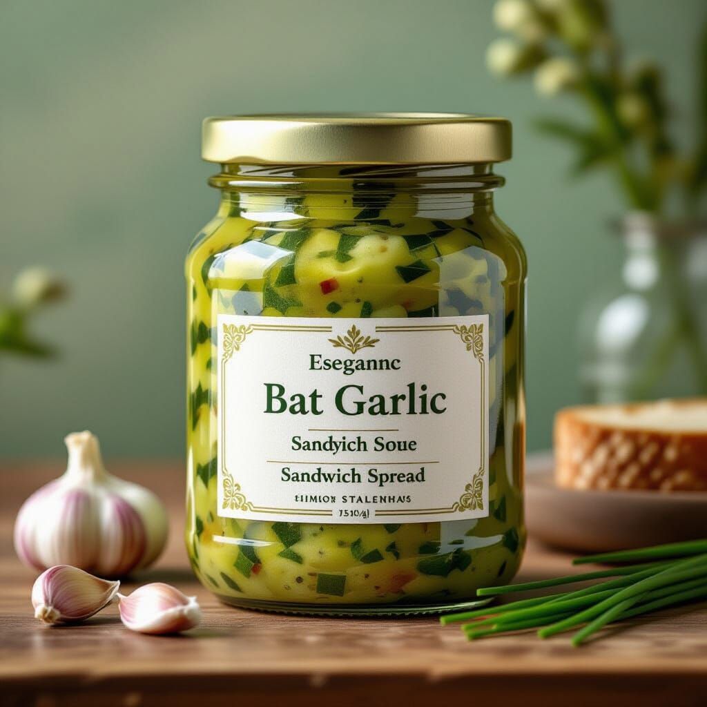 Elegant Bat Garlic Spread Jar in Sleek Style