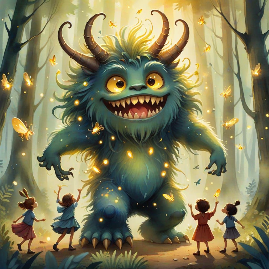 Whimsical Monster Dance in Enchanted Forest