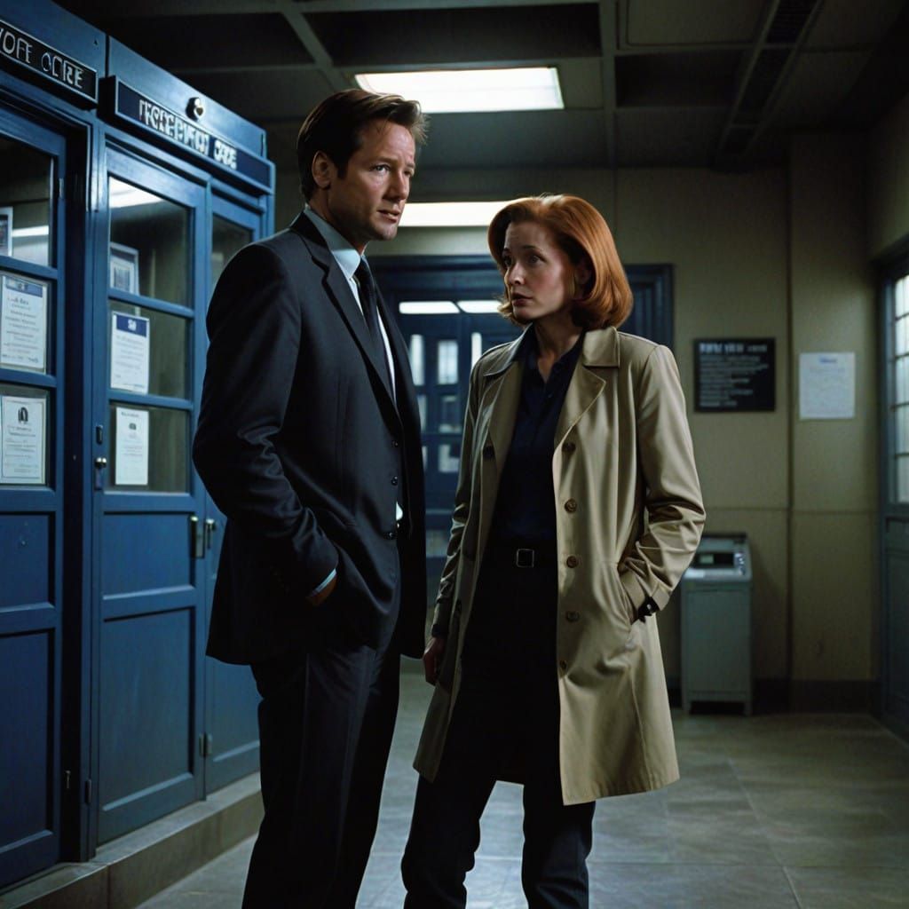 Mulder and Scully Investigate the TARDIS in a Dystopian Sett...