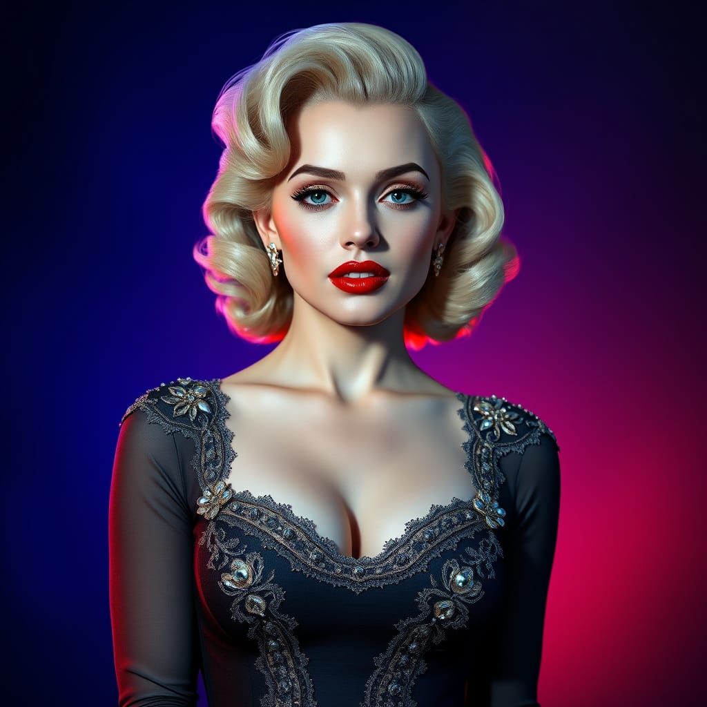 Old Hollywood Glamour Portrait in 8k Resolution