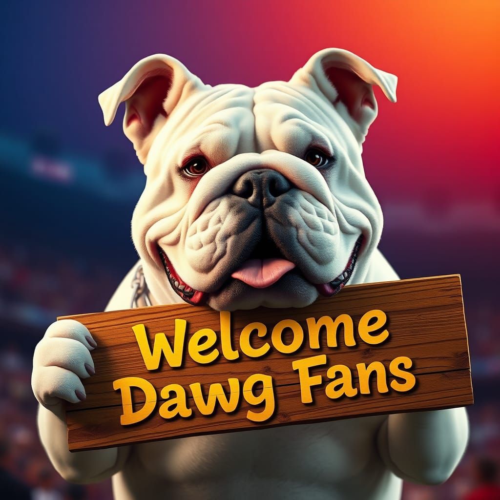 Hyperrealistic Georgia Bulldog Welcomes Dawg Fans
