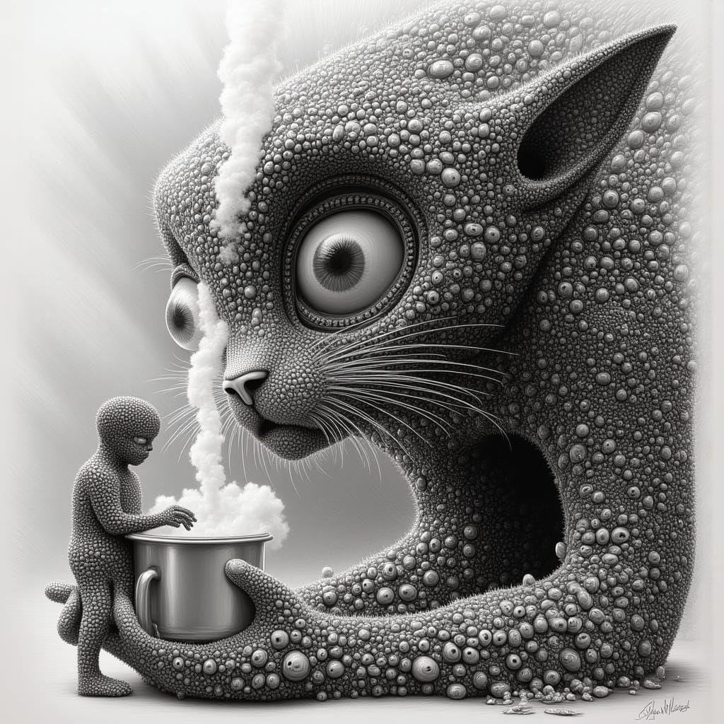 Hyperdetailed Charcoal Drawing