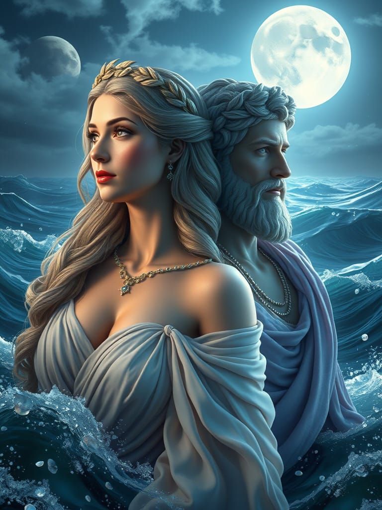 Divine Couple Basks in Moonlit Serenity