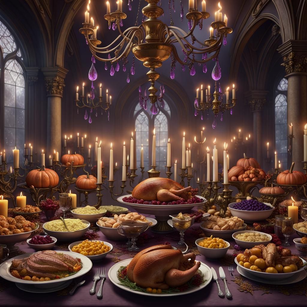 Thanksgiving Feast: Dark Fantasy Concept Art